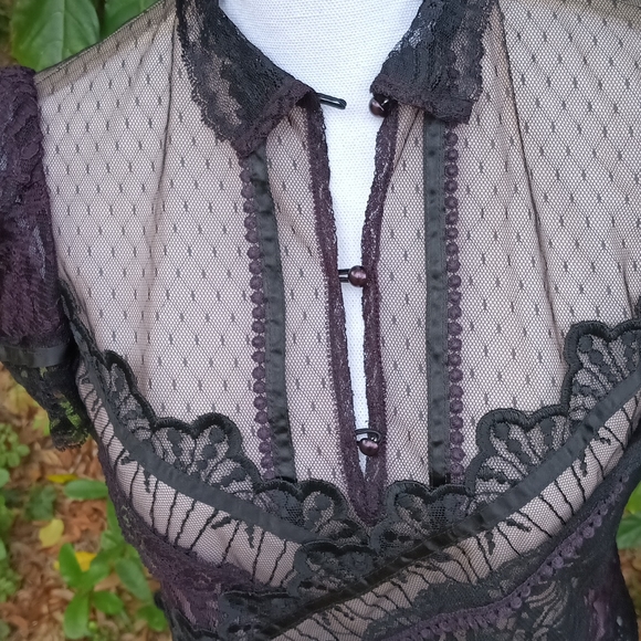 '80s vintage Gothic meets Victorian sexy top XS - Picture 2 of 8